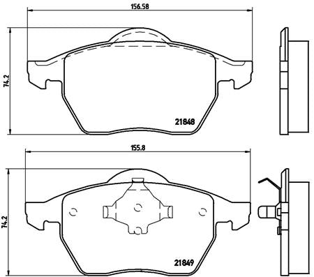 Brembo Brake Pads Front Vw Sharan 1.8T ( Set Lh&Rh) (P85039)