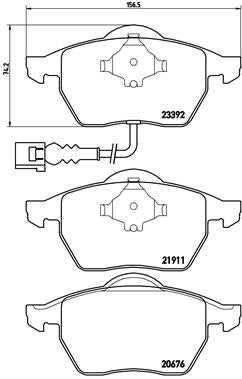 Brembo Brake Pads Front Vw Golf 4 ( Set Lh&Rh) (P85045)