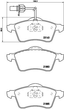 Brembo Brake Pads Front Vw Caravelle ( Set Lh&Rh) (P85049)