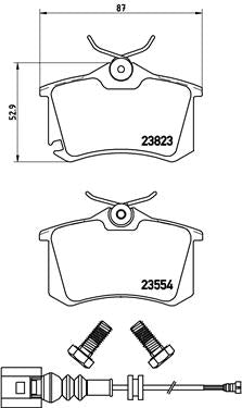 Brembo Brake Pads Rear Audi A3/Golf5 ( Set Lh&Rh) (P85066)