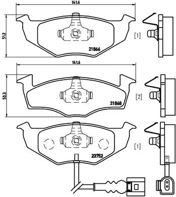 Brembo Brake Pads Front Vw Polo 9N ( Set Lh&Rh) (P85071)