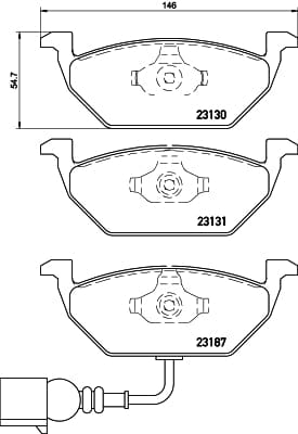 Brembo Brake Pads Front Vw Polo ( Set Lh&Rh) (P85072)
