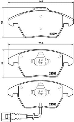 Brembo Brake Pads Front Audi A3/Golf5 ( Set Lh&Rh) (P85075)