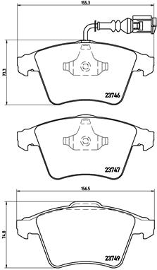 Brembo Brake Pads Front Vw Caravelle ( Set Lh&Rh) (P85082)