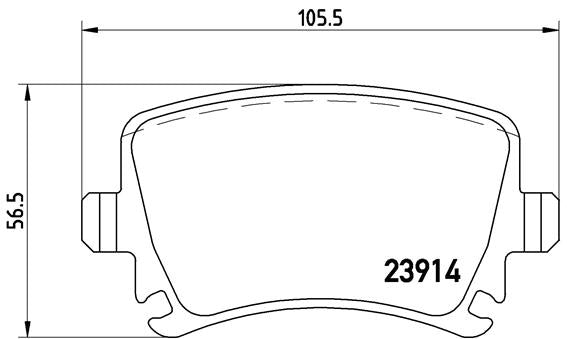 Brembo Brake Pads Rear Audi A3/Golf 5 ( Set Lh&Rh) (P85095)
