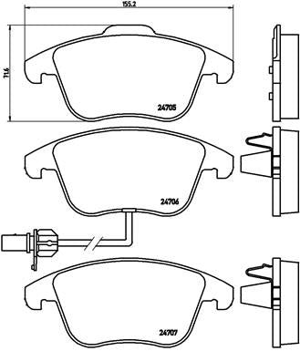 Brembo Brake Pads Front Audi A4/A5 2008O ( Set Lh&Rh) (P85113)