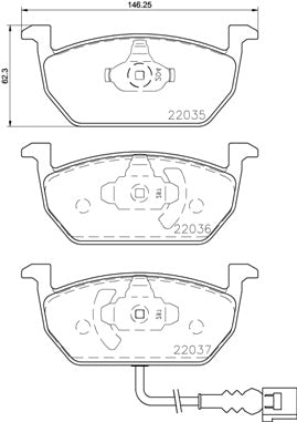 Brembo Brake Pads Front Audi A3 8V ( Set Lh&Rh) (P85137)