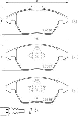 Brembo Brake Pads Front Vw Golf 5&6/ Jett ( Set Lh&Rh) (P85146)