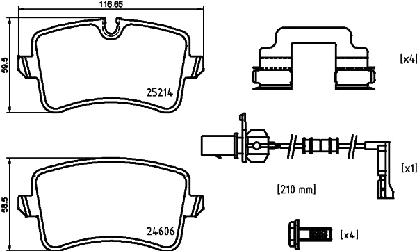 Brembo Brake Pads Rear Audi Rs5/A6/A7/Po ( Set Lh&Rh) (P85150)