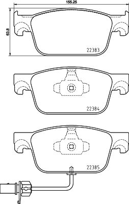 Brembo Brake Pads Front Audi A4 B9/A5 F5 ( Set Lh&Rh) (P85153)