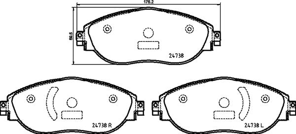 Brembo Brake Pads Front Vw Arteon/Tiguan ( Set Lh&Rh) (P85166)