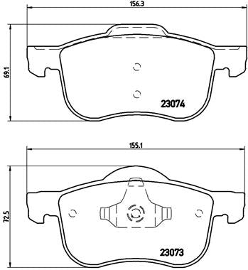 Brembo Brake Pads Front Volvo S60/S70 V70 ( Set Lh&Rh) (P86016)