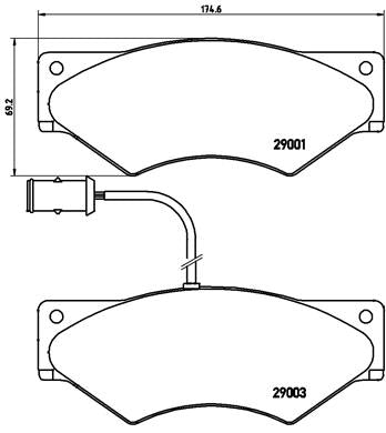 Brembo Brake Pads Front Iveco T/Daily 54. ( Set Lh&Rh) (Pa6007)
