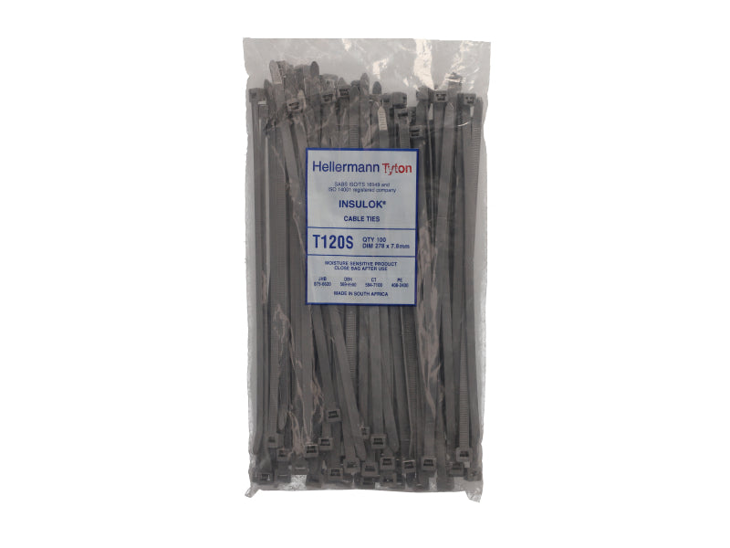 Cable Tie 278 X 7.8 Pack Of 100 (PIT120SGY)