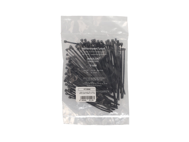 Cable Tie 100 X 2.5 Pack Of 100 (PIT18RBK)