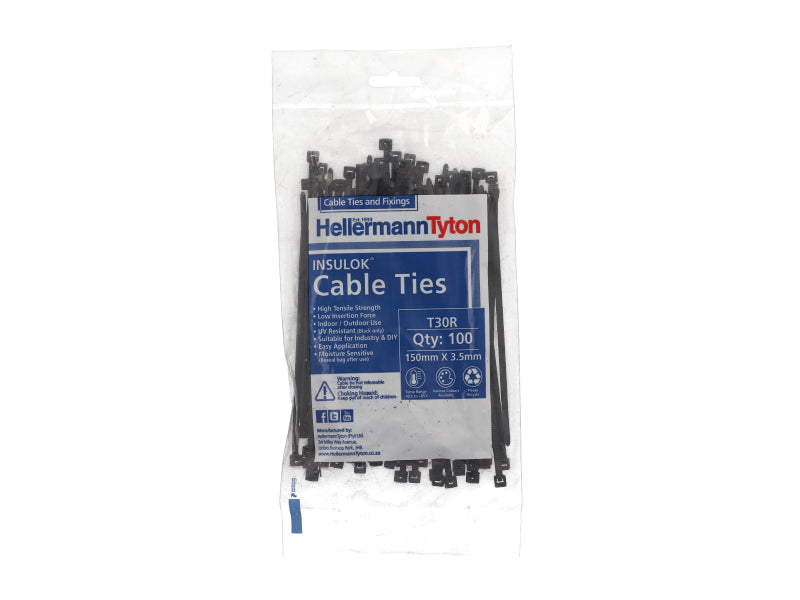 Cable Tie 148 X 3.5 Pack Of 100 (PIT30RBK)