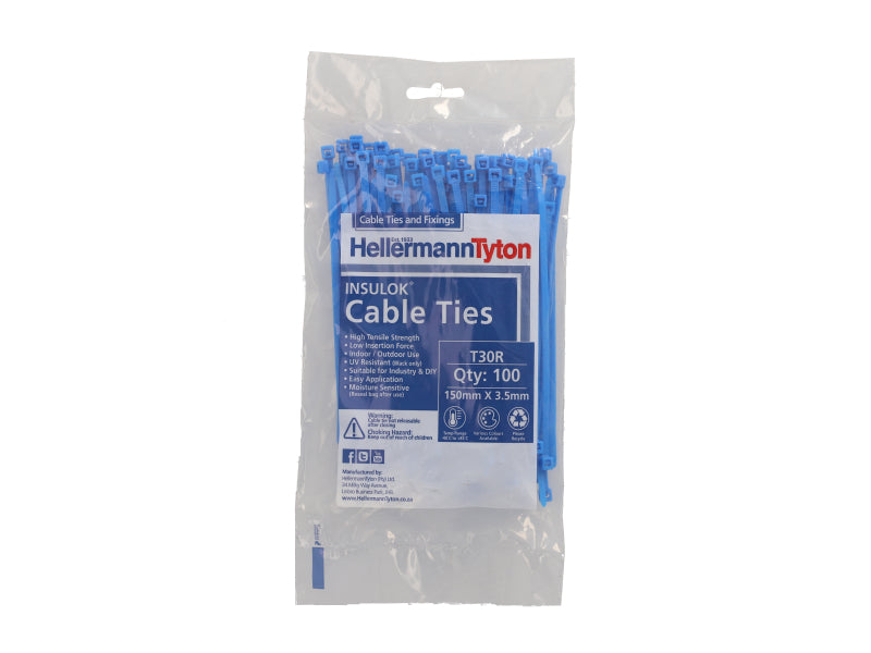Cable Tie 148 X 3.5 Pack Of 100 (PIT30RBL)