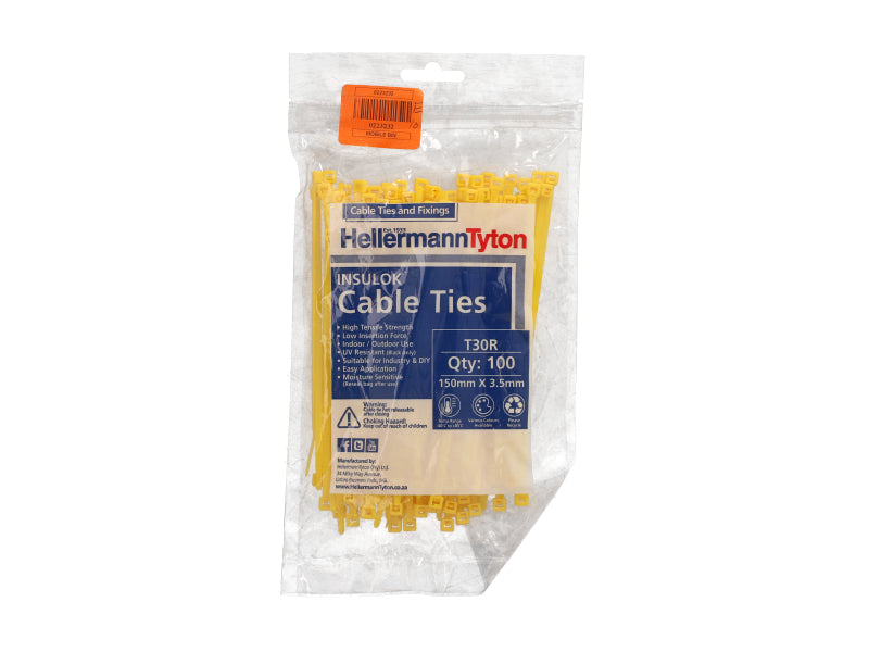 Cable Tie 148 X 3.5 Pack Of 100 (PIT30RYL)