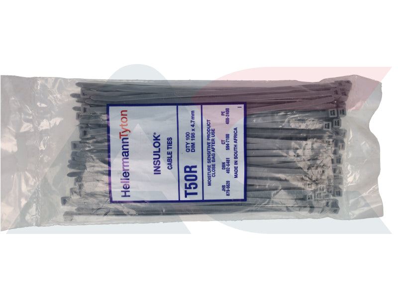 Cable Tie 198 X 4.7 Pack Of 100 (PIT50RGY)