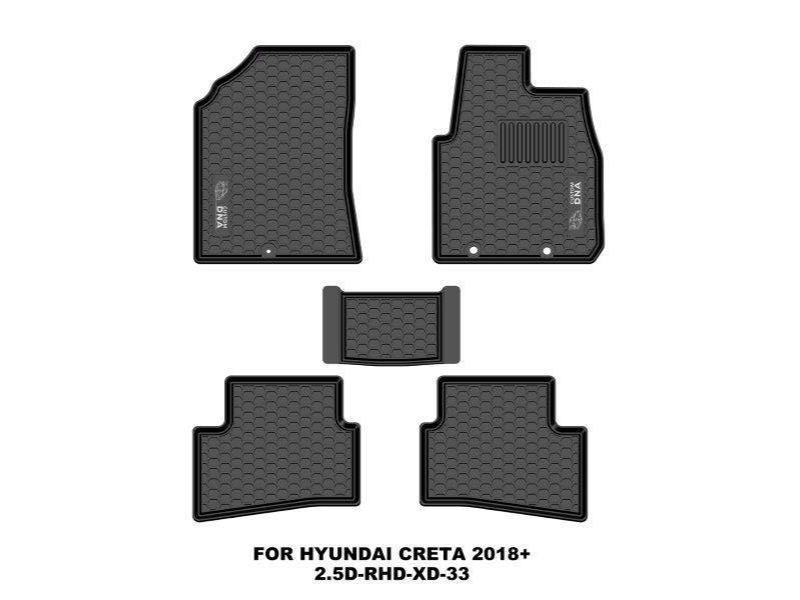 Custom Dna Hyundai Creta 2018+ Black Rubber Car Mats
