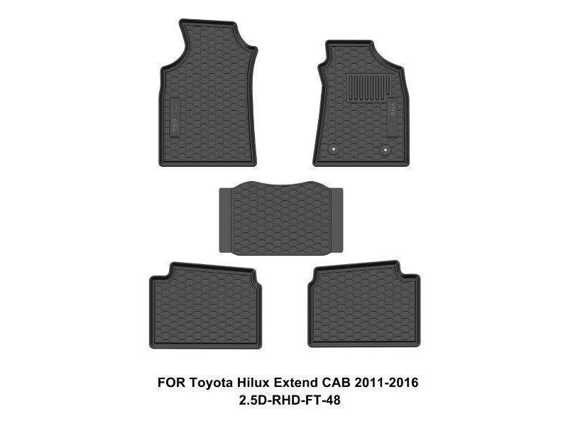 Custom Dna Toyota Hilux Extended Cab Manual 2011-2016 Black Rubber Car Mats