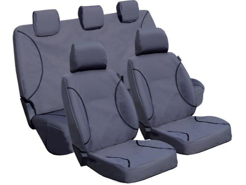 Car Seat Cover Custom DNA 11 Piece Grey Ford Ranger Double Cab Seat Cover Set