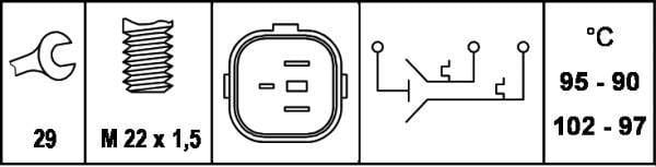 Hella-Fan Switch -3Pin (1Mt-787951-020) - Modern Auto Parts 