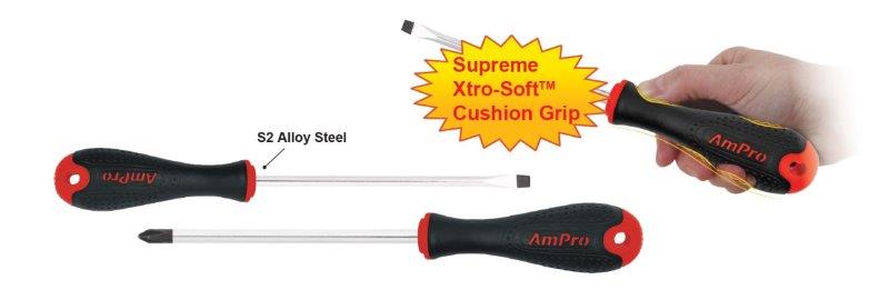 Xtro Soft Pro Slot D Screwdrvr-4X80Mm AMPRO T32904 tools at Modern Auto Parts!