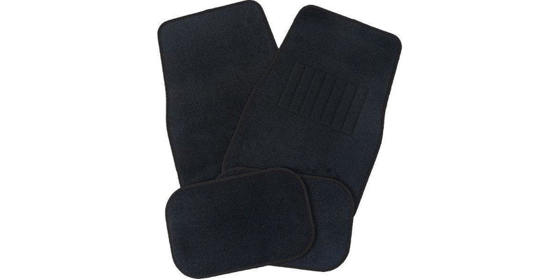 Autogear 4 Piece Carpet Mat Set - Black-Black Trim - Modern Auto Parts