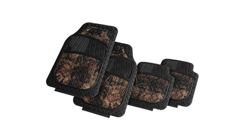 Autogear 4 Piece Rubber Mat Set - Black/Camo - Modern Auto Parts