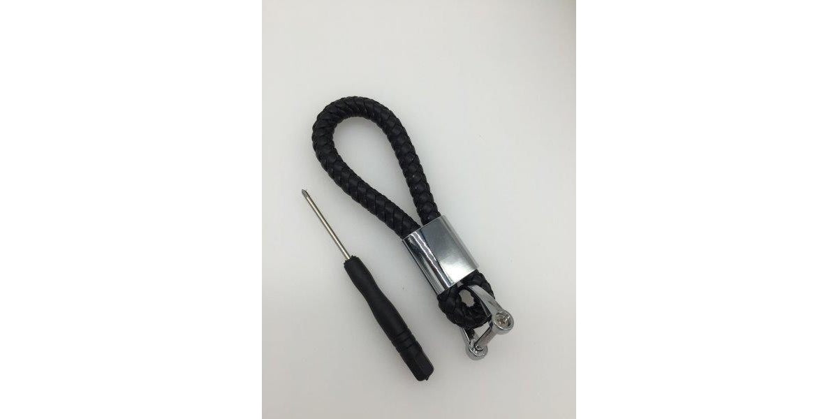 Autogear Cowhide Weave Key Rings Keyring With Screwdriver Ring