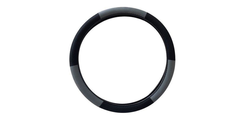 Autogear Steering Wheel Cover Velour Black/Grey Medium - Modern Auto Parts