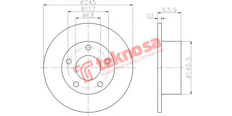 Brake Disc Audi 500E / A6 92- (Rs)