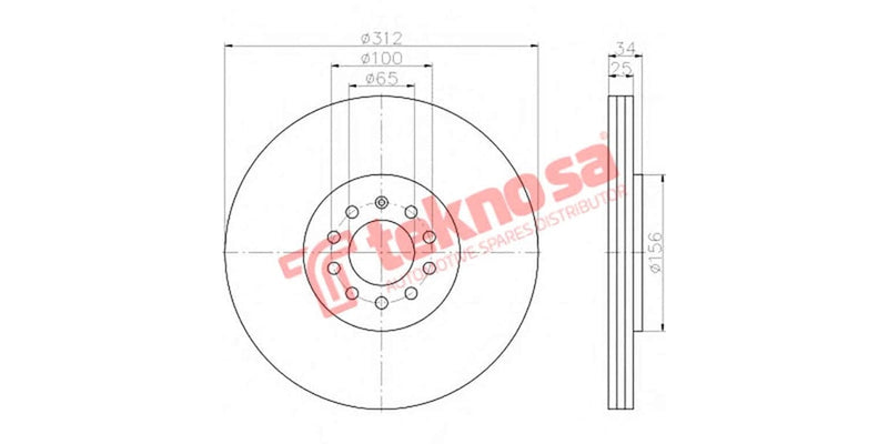 Brake Disc Audi A3/ Tt / Golf4/ Jetta 4 (Fv)