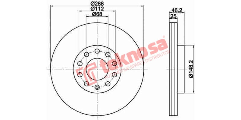Brake Disc Audi A4 1.8T/2.0/Tdi 08-/1.9Td (Fv)