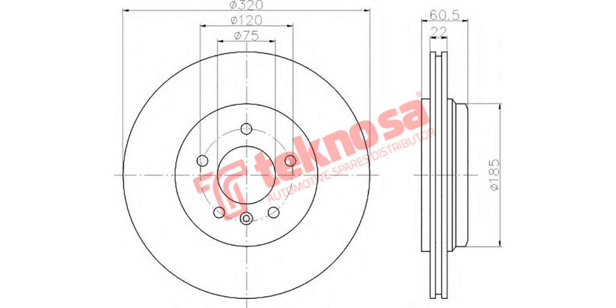 Brake Disc Bmw 330I/Ci/D E46/E90 05- (Rv)