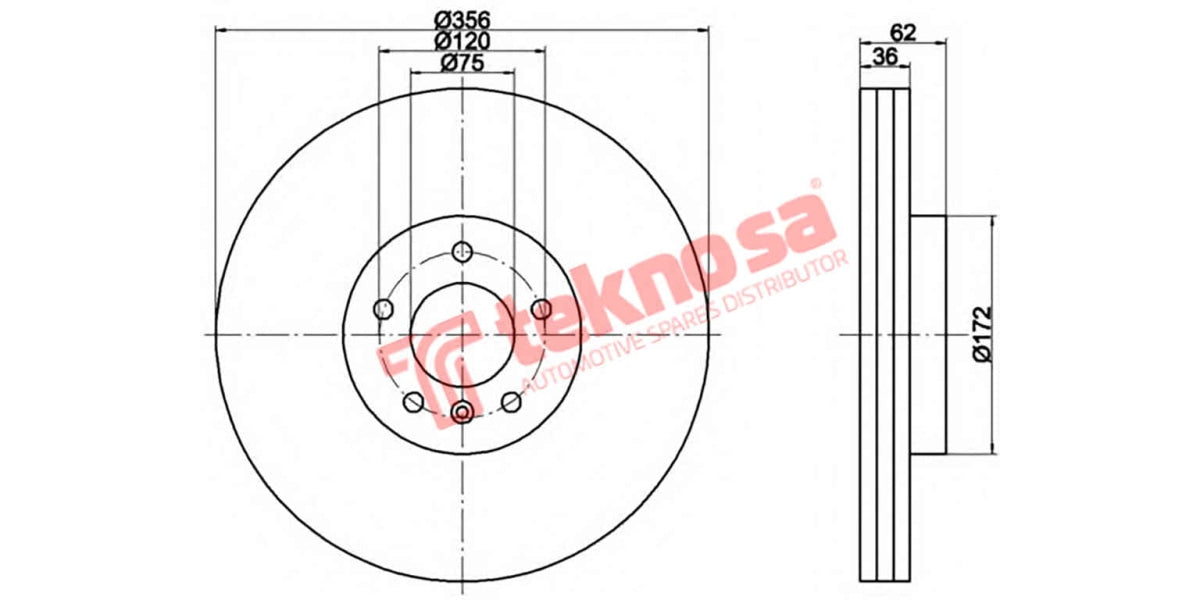 Brake Disc Bmw X5 4.6/4.8 E53 03- (Fv)