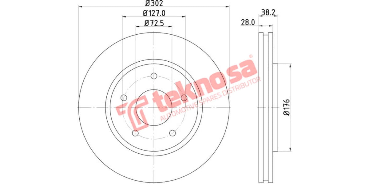 Brake Disc Chrysler (Grand) Voyager, Journey (Fv)