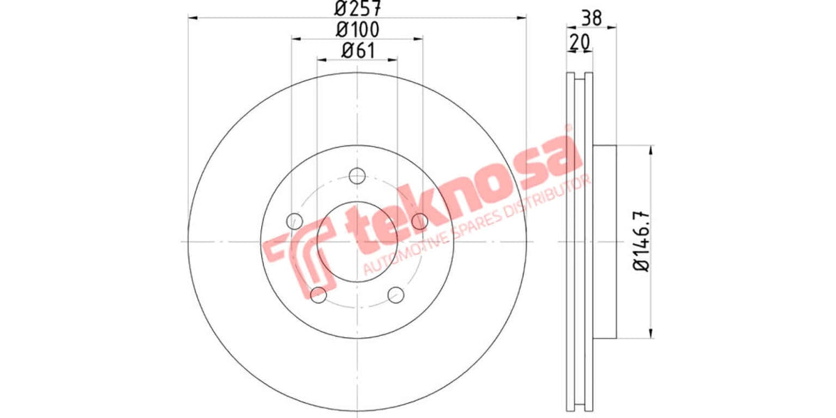 Brake Disc Chrysler Neon 01- (Fv)