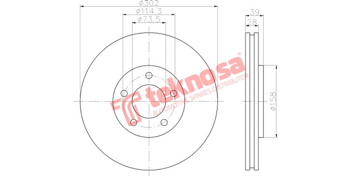 Brake Disc Chrysler Voyager All 01- (Fv)