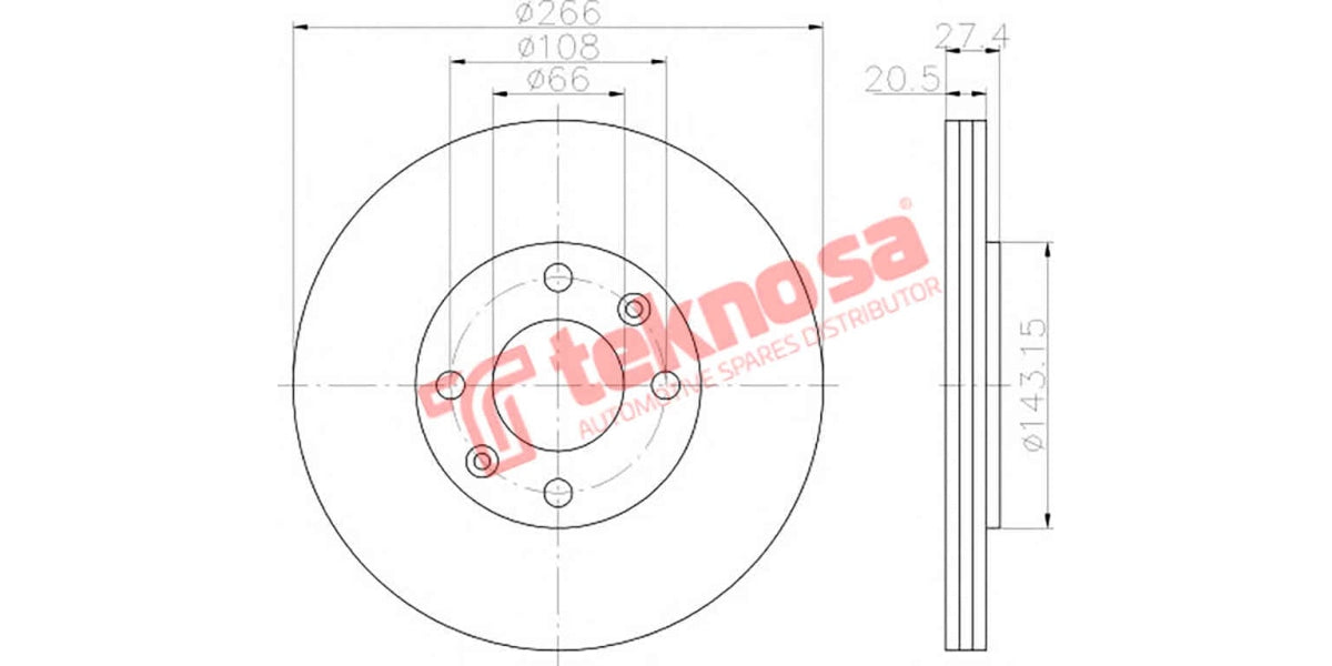 Brake Disc Citroen Berlingo 96- (Fv)