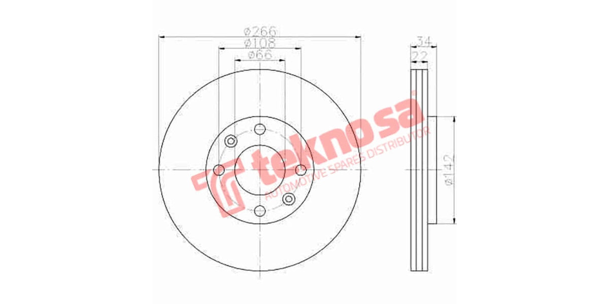 Brake Disc Citroen C3/Ds3 1.6 02- (Fv)