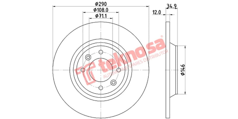 Brake Disc Citroen Ds4/Ds5 Peugeot 308 (Rs)