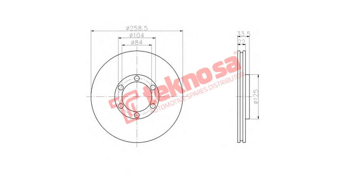 Brake Disc Colt/Rodeo Ldv 1.6/2.0/V6 4X4 (Fv)