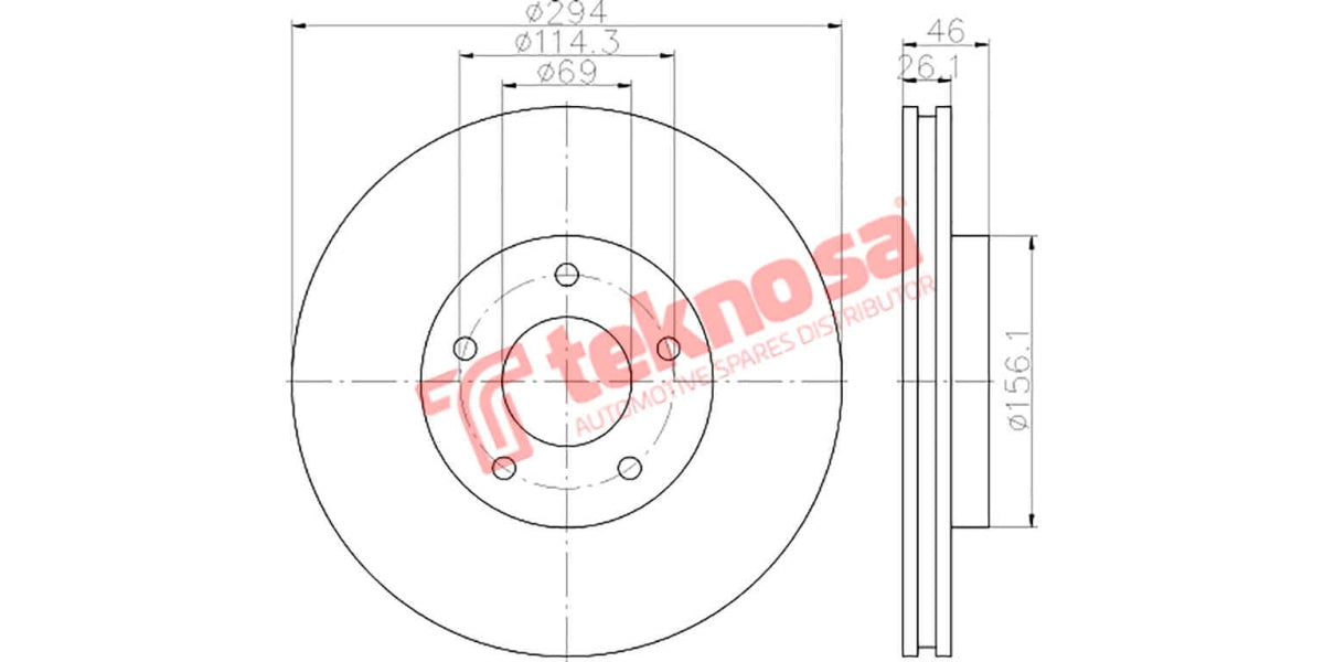 Brake Disc Dodge Caliber 06- (Fv)