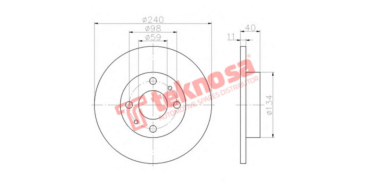 Brake Disc Fiat Pnto 04- (Rs)/Seicnt 01- (Fs)