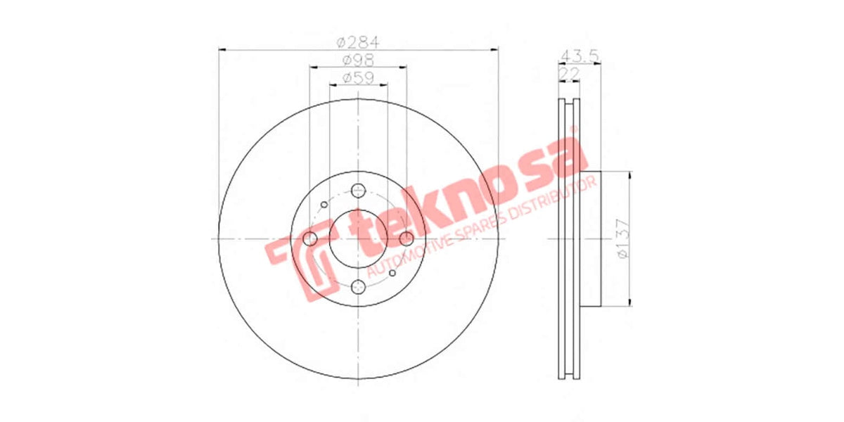 Brake Disc Fiat Stilo 1.9 Jtd 03- (Fv)