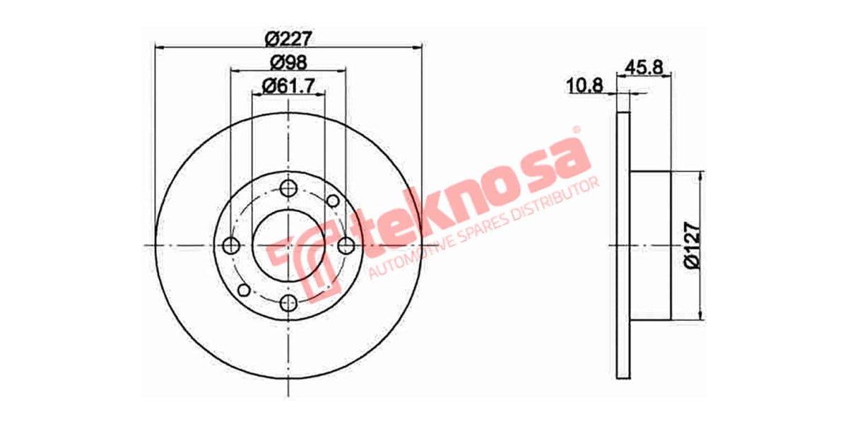 Brake Disc Fiat Uno Fire/Pacer All 90- (Fs)