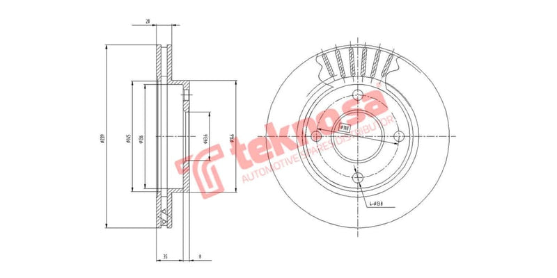 Brake Disc Ford Bantam/Escort 1.4/1.6 02- (Fv)