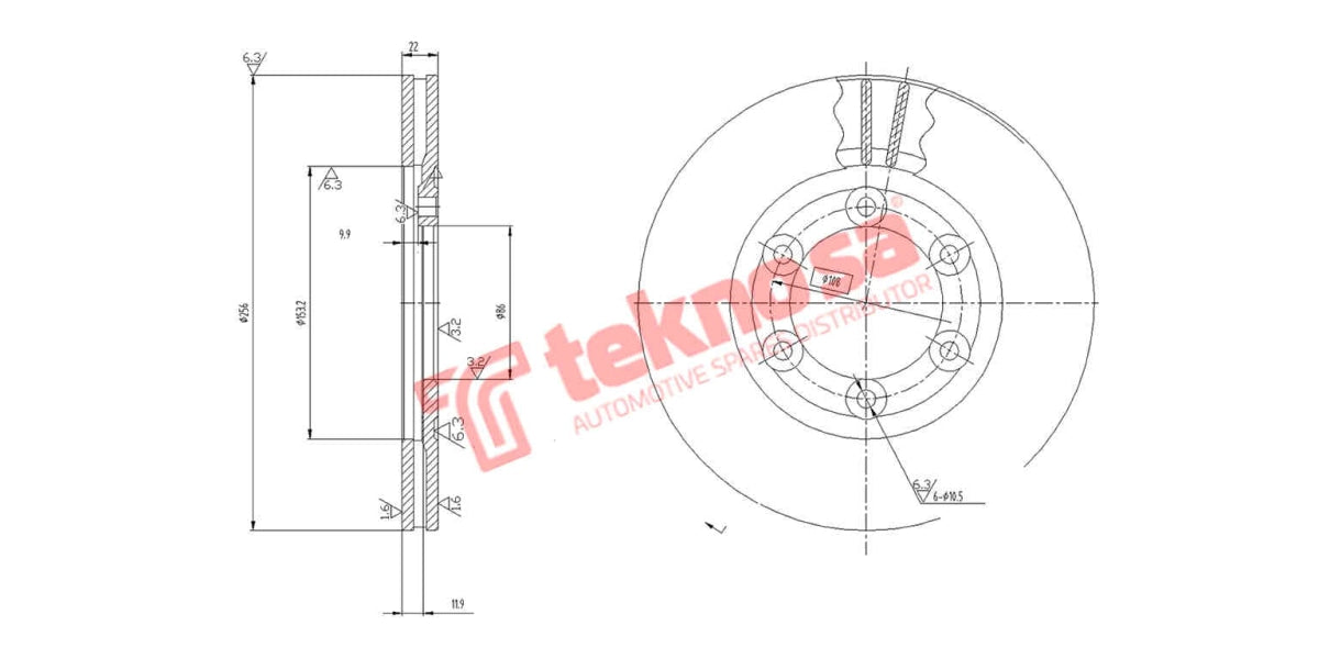 Brake Disc Ford Courier/B-Series 86- (Fv)